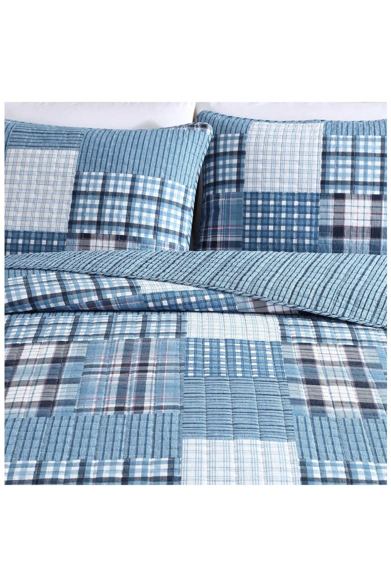Hawthorne Cotton Quilt 3-Piece Set, Alternate, color, SPRING WHITE/ BLUE/ PURPLE