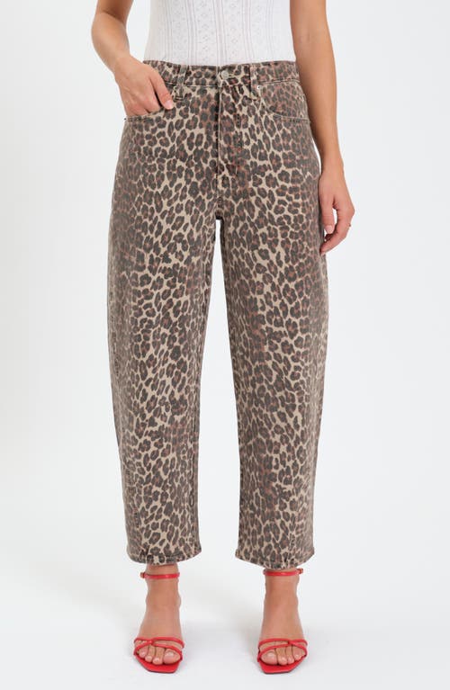 Daze Westward High Waist Ankle Barrel Leg Jeans In Brown