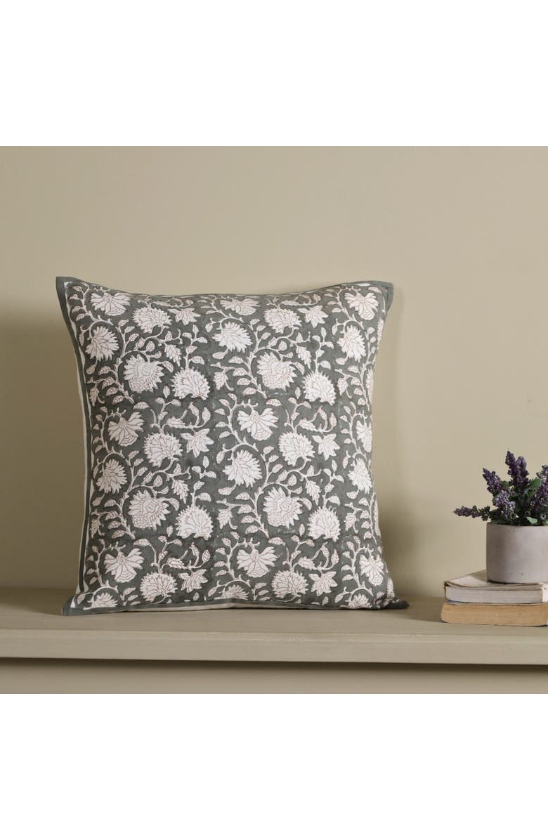 Mela Artisans Blockprint Pillow - Cover Only, Alternate, color, Charcoal