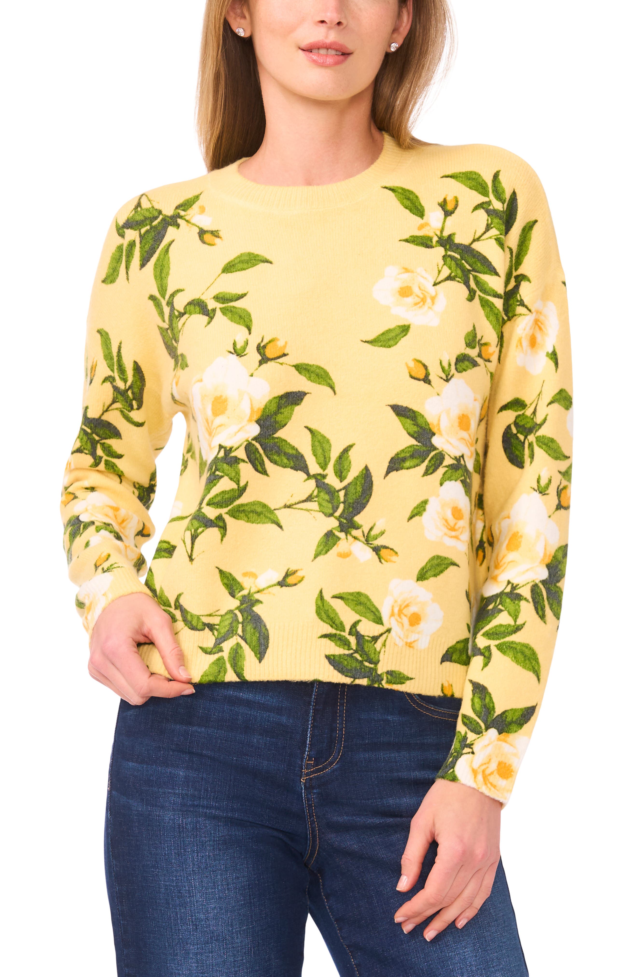 Floral Brushed Sweater