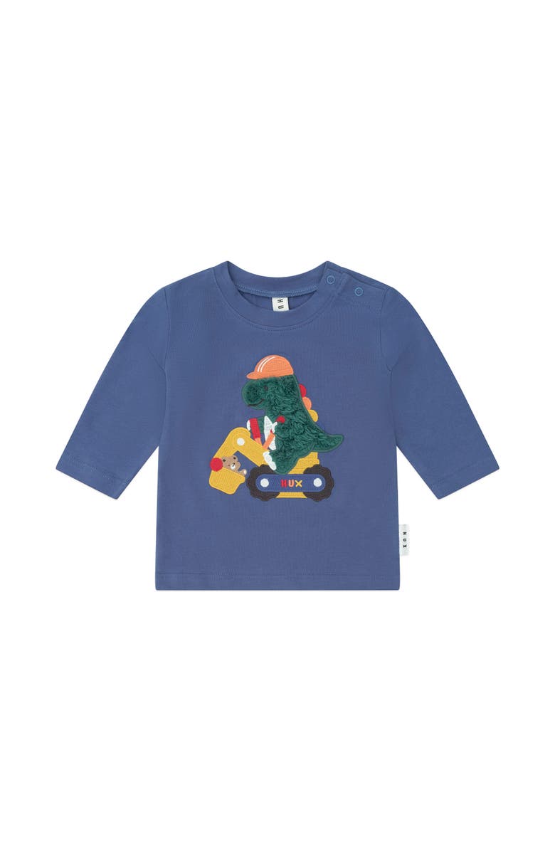 Huxbaby Tradie Dino Top, Main, color, Vintage Blue