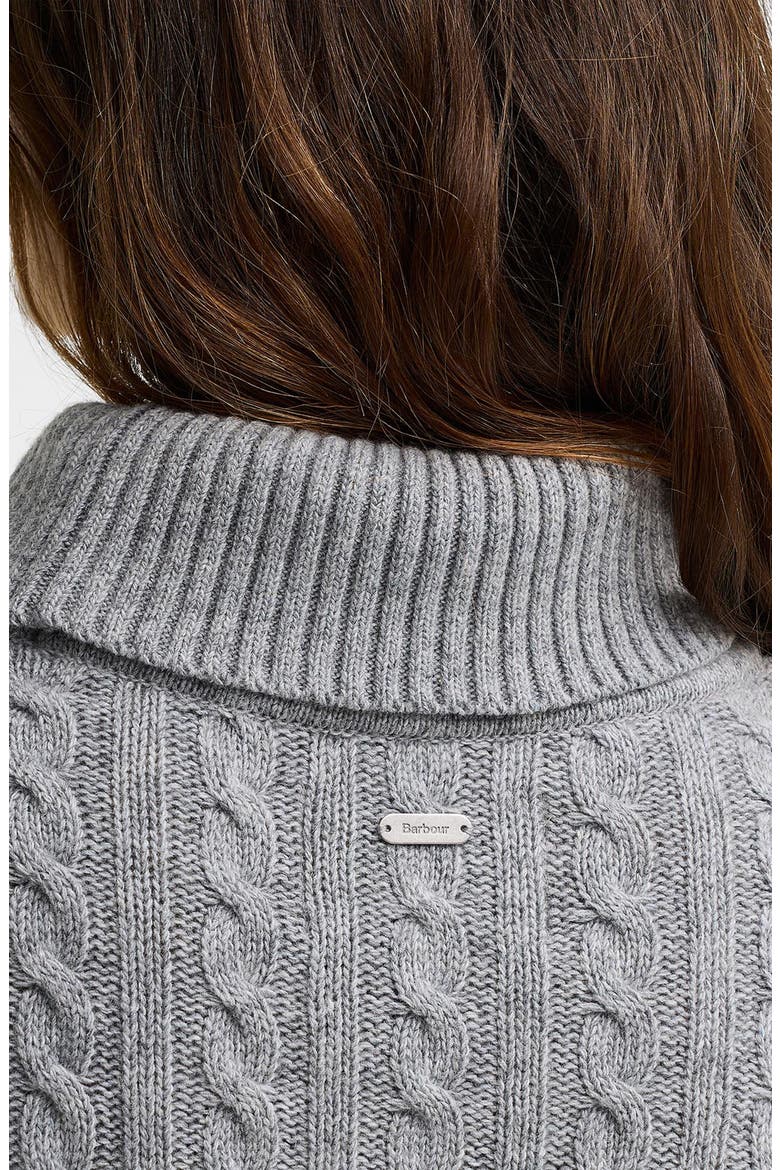 Ambleside Cable Knit Turtleneck Sweater, Alternate, color, GREY MARL