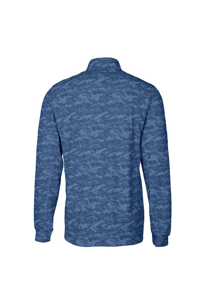Men's Cutter & Buck Navy Butler Bulldogs Traverse Camo Print Stretch Quarter-Zip Pullover Top, Alternate, color, Navy