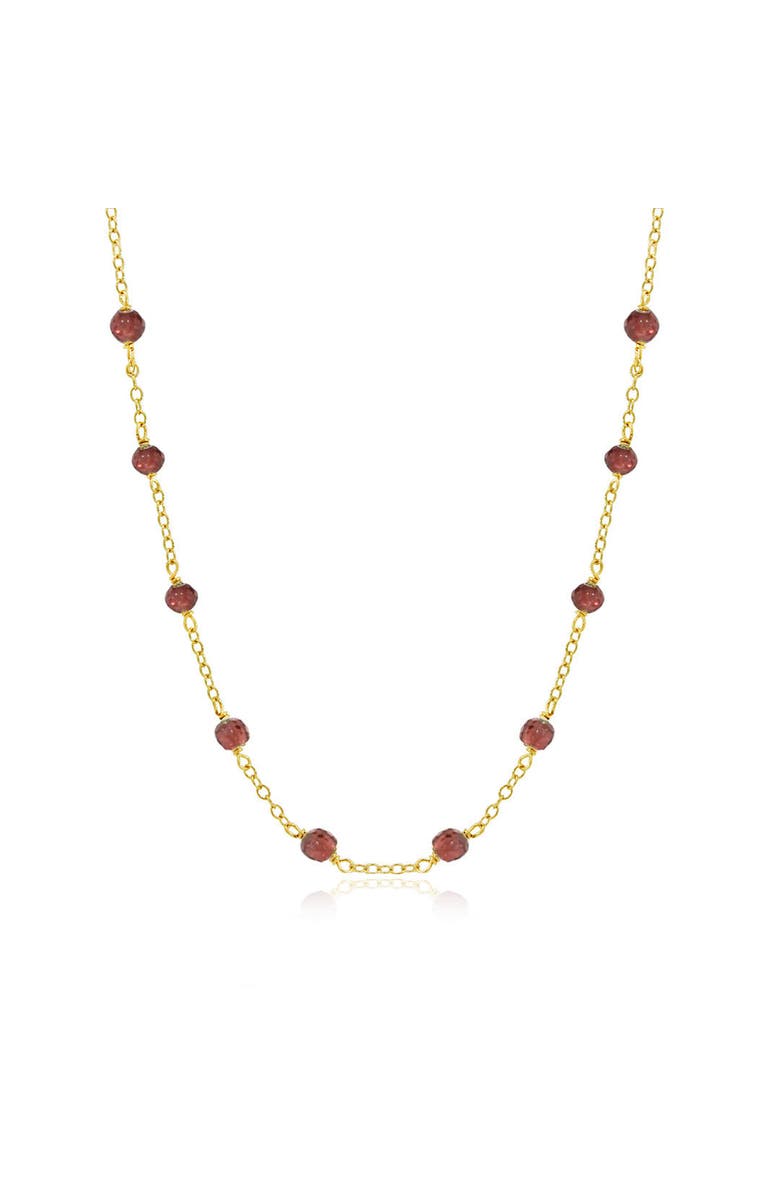 The Lovery Fine Jewelry Garnet Bead Chain Necklace, Main, color, Garnet