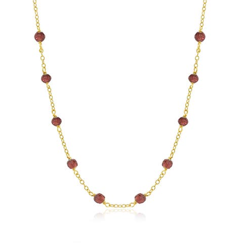 Garnet Bead Chain Necklace