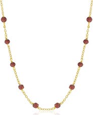 The Lovery Fine Jewelry Garnet Bead Chain Necklace
