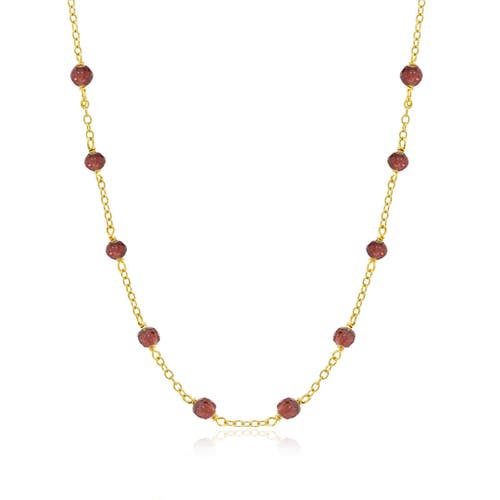 The Lovery Fine Jewelry Garnet Bead Chain Necklace In Burgundy