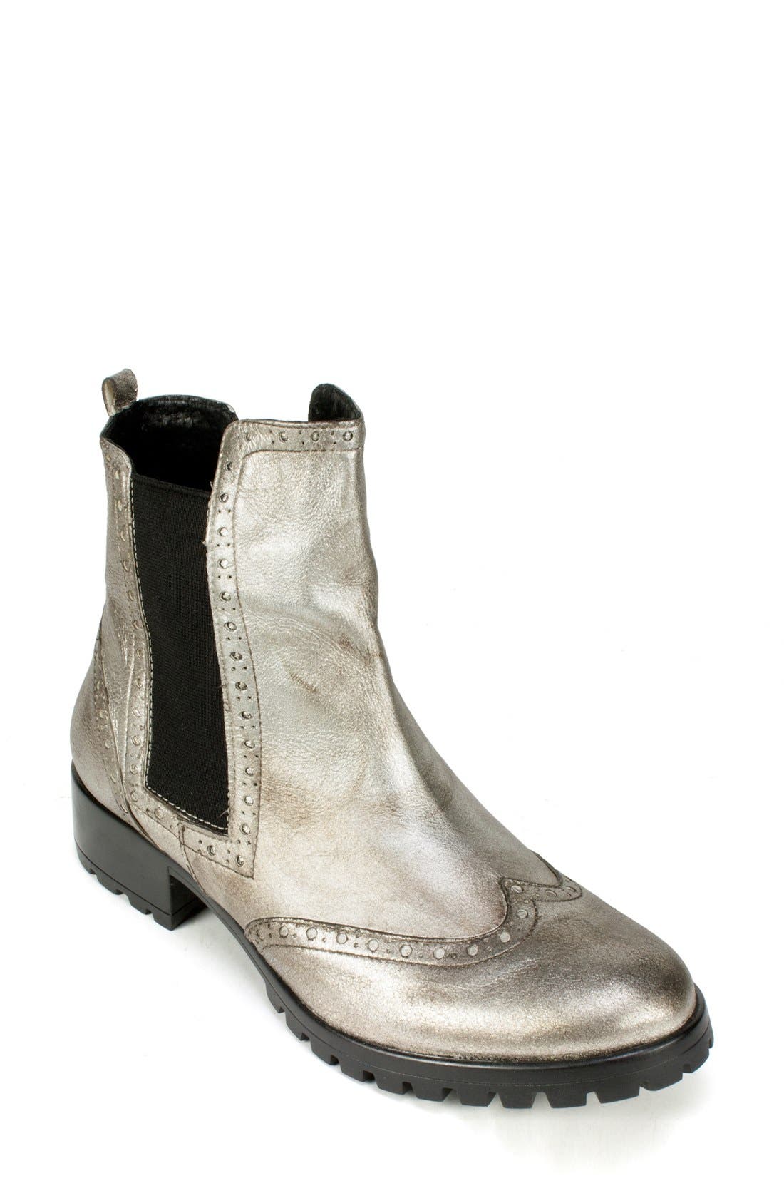 'Breanne' Chelsea Boot, Main, color, ANTIQUE SIVER LEATHER