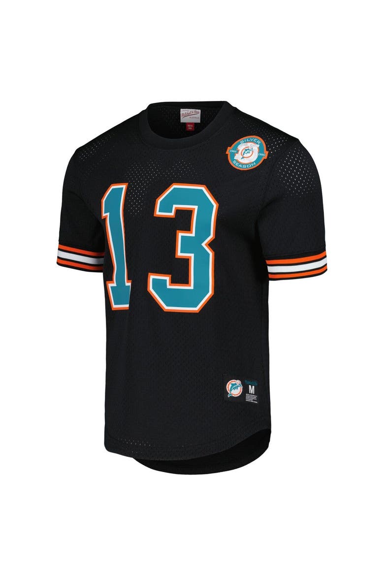 Men's Mitchell & Ness Dan Marino Black Miami Dolphins Retired Player Name & Number Mesh Top, Alternate, color, Black