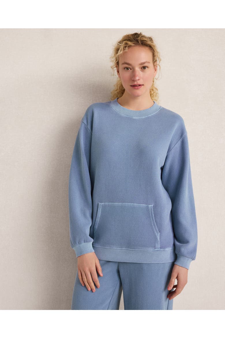 Resti Organic Cotton Waffle Pocket Crewneck, Main, color, Garment Dye River