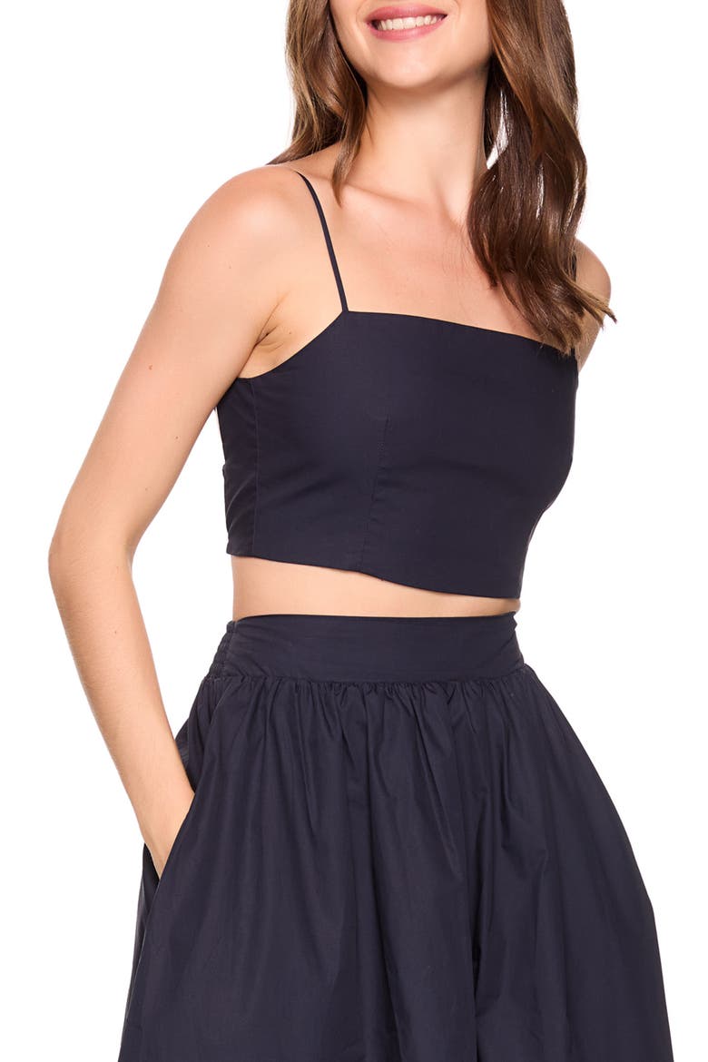 Lace Back Poplin Camisole, Alternate, color, MIDNIGHT