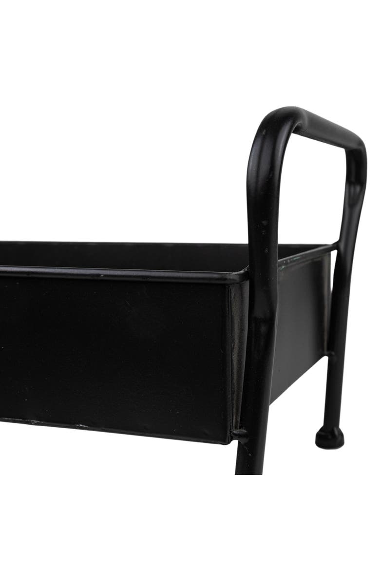 Footed Caddy Black Metal, Alternate, color, Black