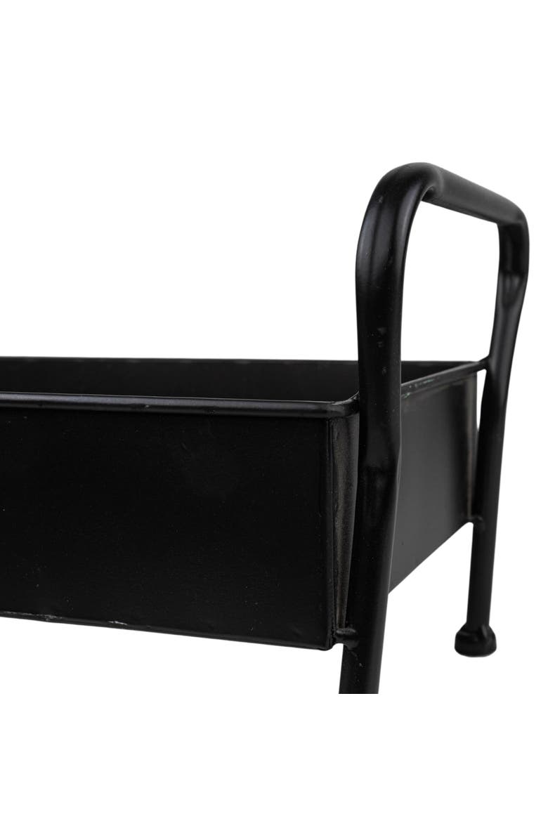 Foreside Home and Garden Footed Caddy Black Metal, Alternate, color, Black