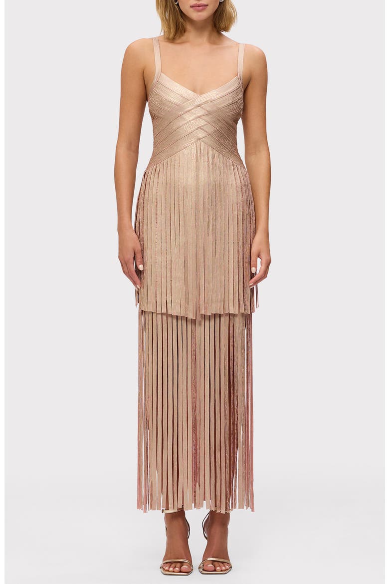 herve leger rose gold bandage dress Herve Leger Rose Gold Bandage Sweetheart Neckline Emilia Dress M Herve Leger