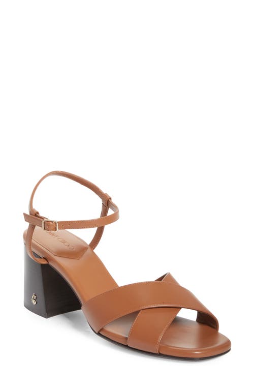 Jimmy Choo Valla 65 Leather Sandals In Brown