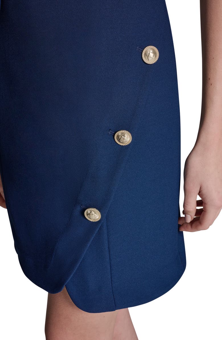 BCBG Stretch Twill Sheath Minidress, Alternate, color, City Indigo