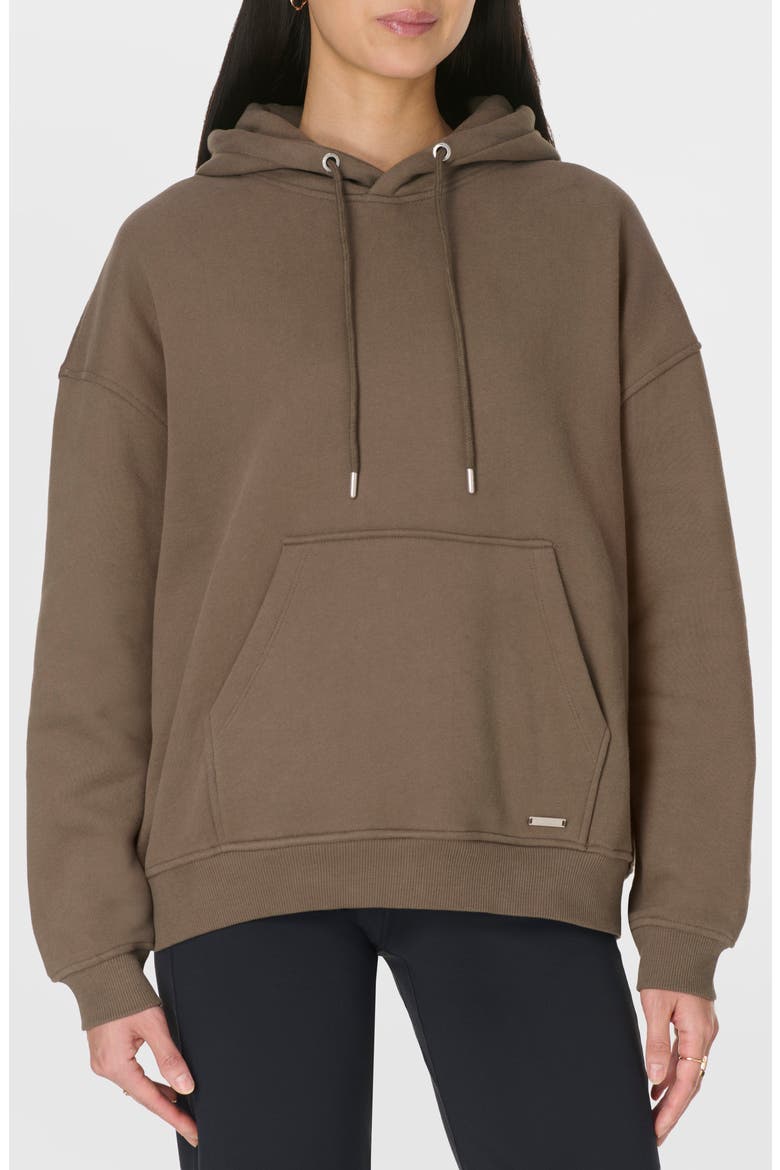 Premium Brushed Cotton Fleece Hoodie, Main, color, DARK TIMBER BROWN