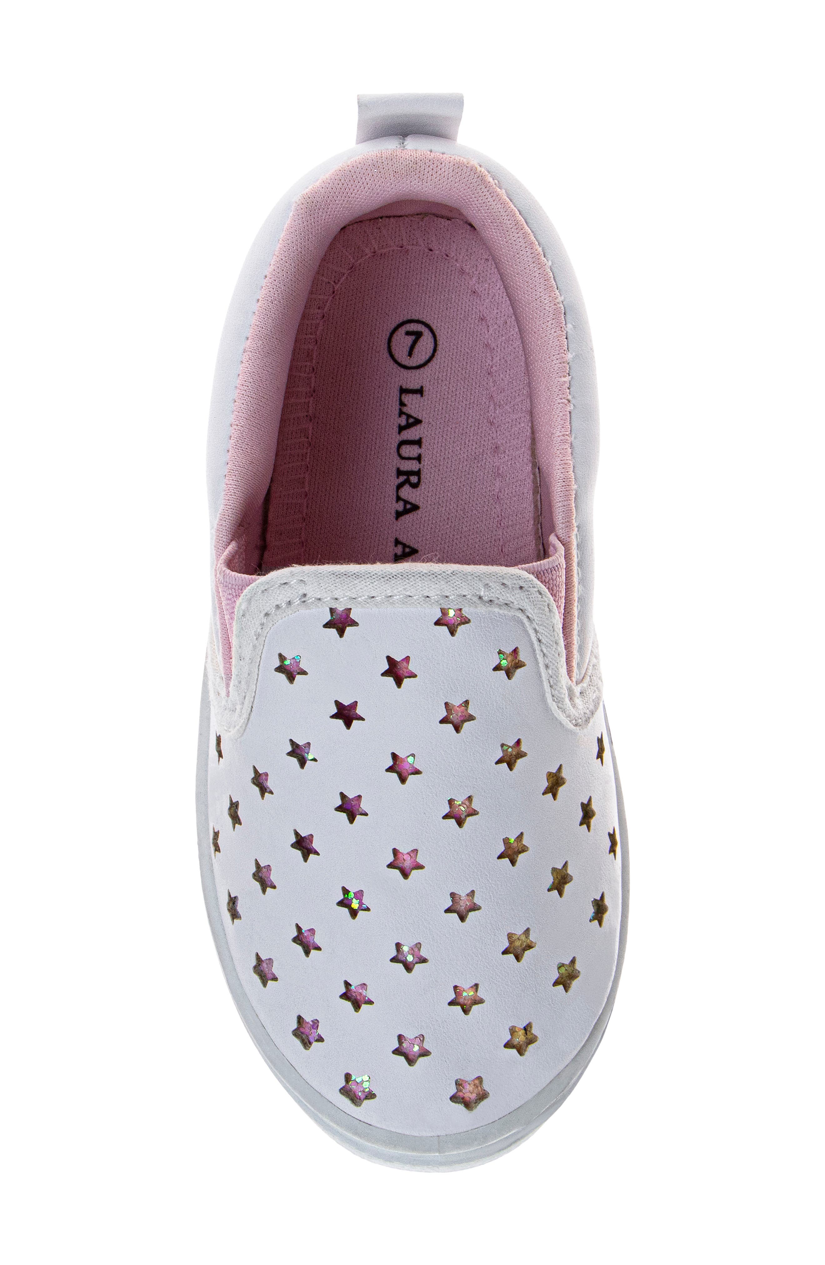 Kids' Star Slip On Sneaker, Alternate, color, WHITE