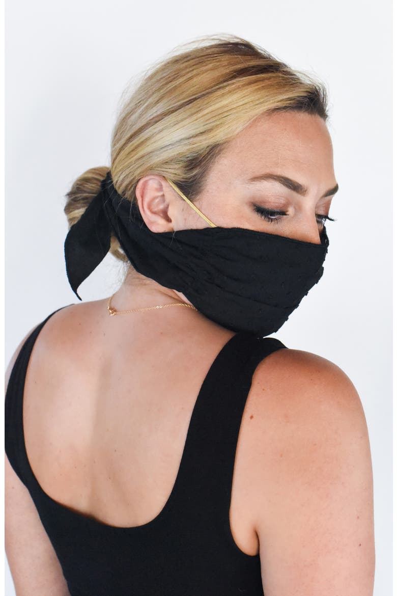 Adult Four Layer Adult Mask Scarf, Alternate, color, BLACK SWISS DOT