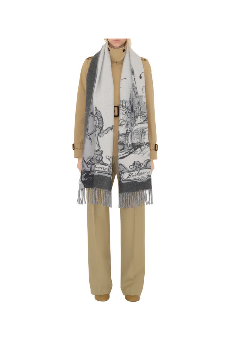 Burberry Westminster Cashmere Scarf, Alternate, color, Wisp