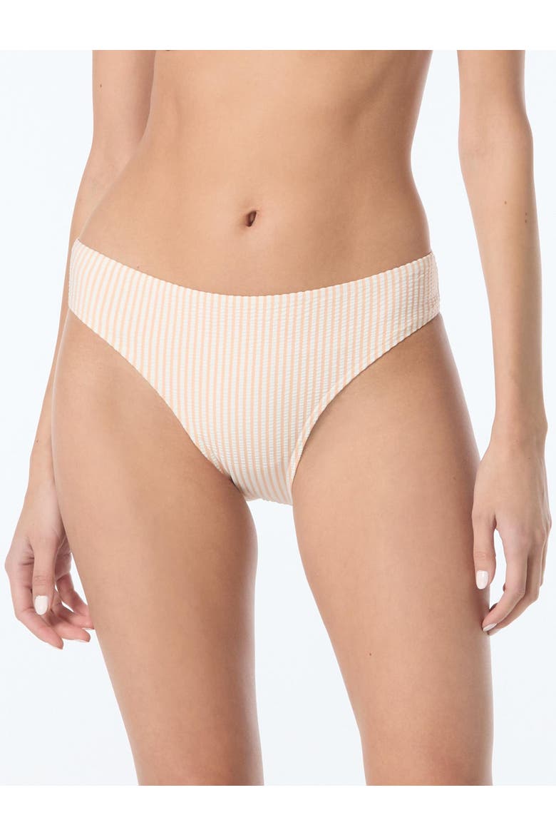 Striped High Cut Bikini Swim Bottom Swimsuit, Main, color, Light Cantaloupe