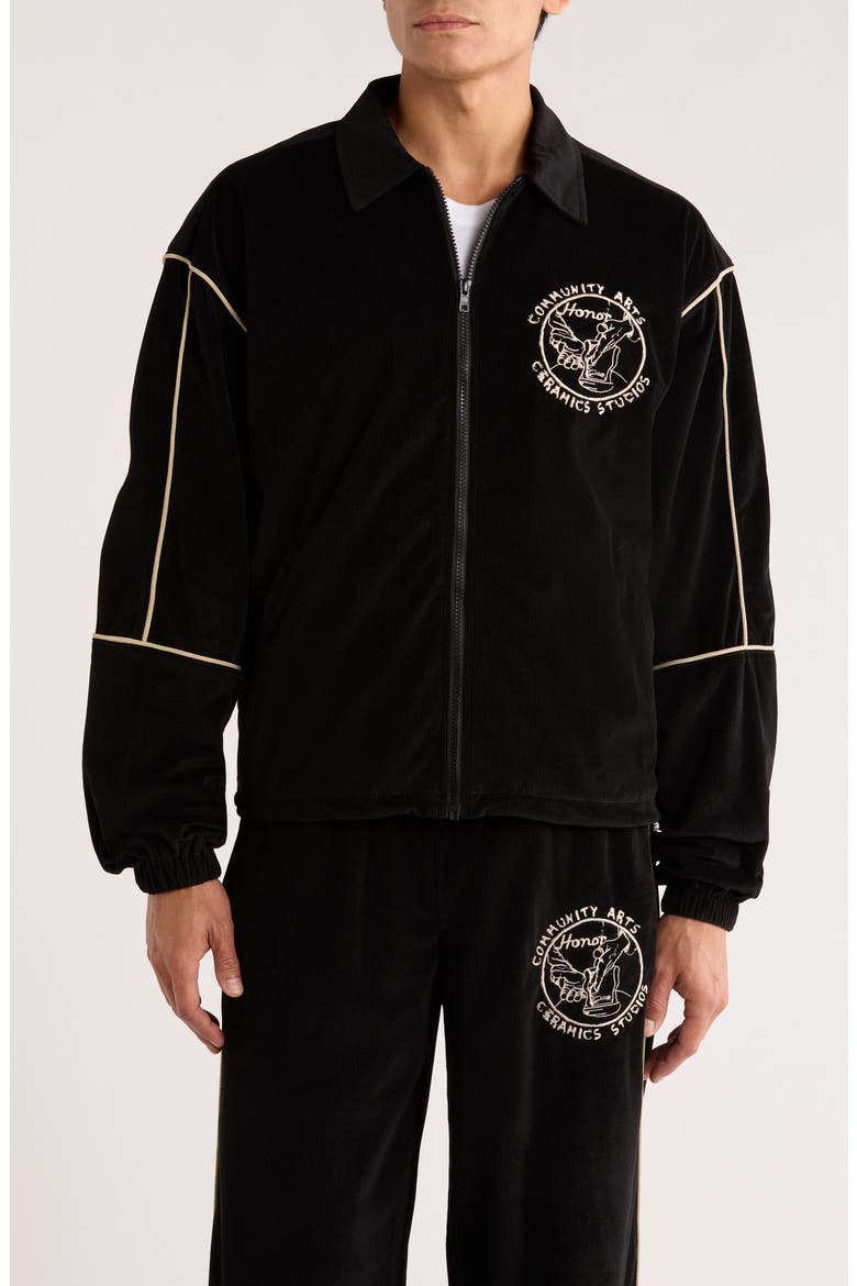 Piped Track Jacket, Alternate, color, BLACK