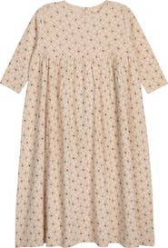Ely's & Co. Floral Grid Collection - Girls Dress 3/4 Sleeves