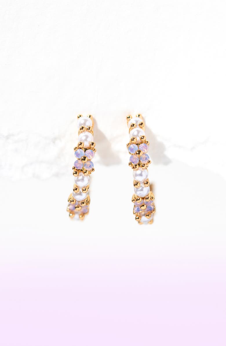 Girls Crew Orchid Hoop Earrings, Alternate, color, Gold