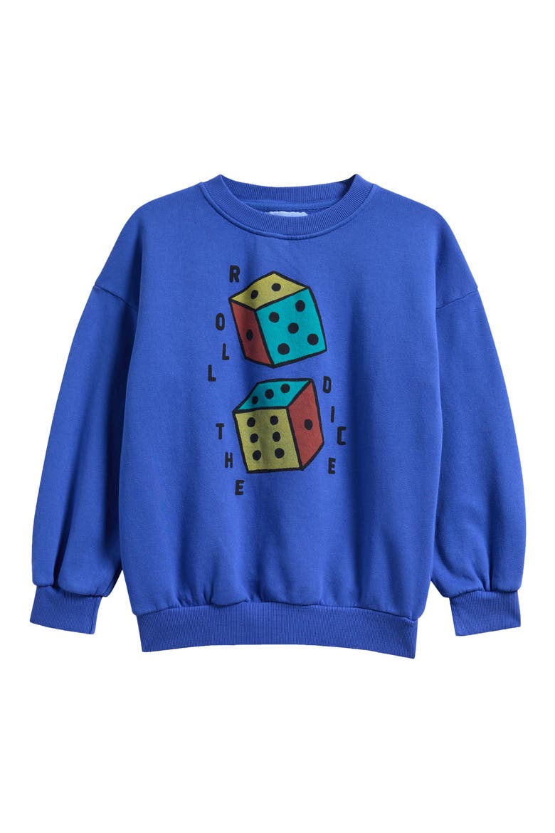 Kids' Roll The Dice Cotton Graphic Sweatshirt, Main, color, BLUE