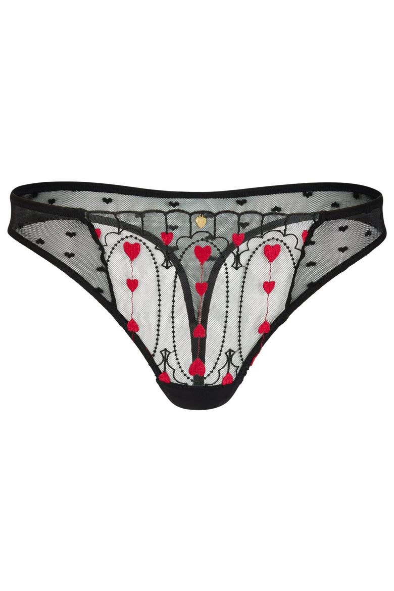 Amorette Thong Panties, Alternate, color, Black