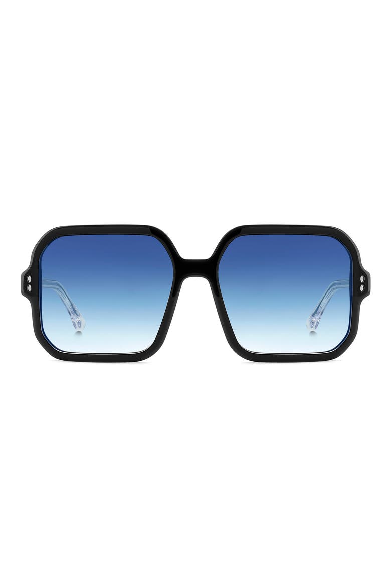 57mm Butterfly Sunglasses, Main, color, BLACK