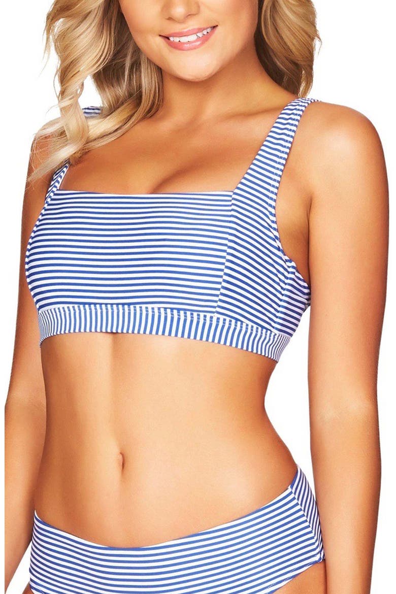 Sorrento Square Neck Bralette Bikini Top, Main, color, FRENCH BLUE