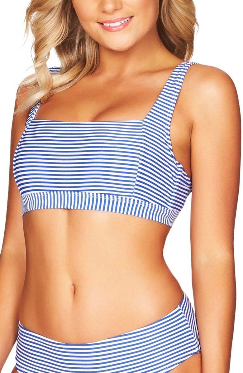Sea Level Sorrento Square Neck Bralette Bikini Top, Main, color, 