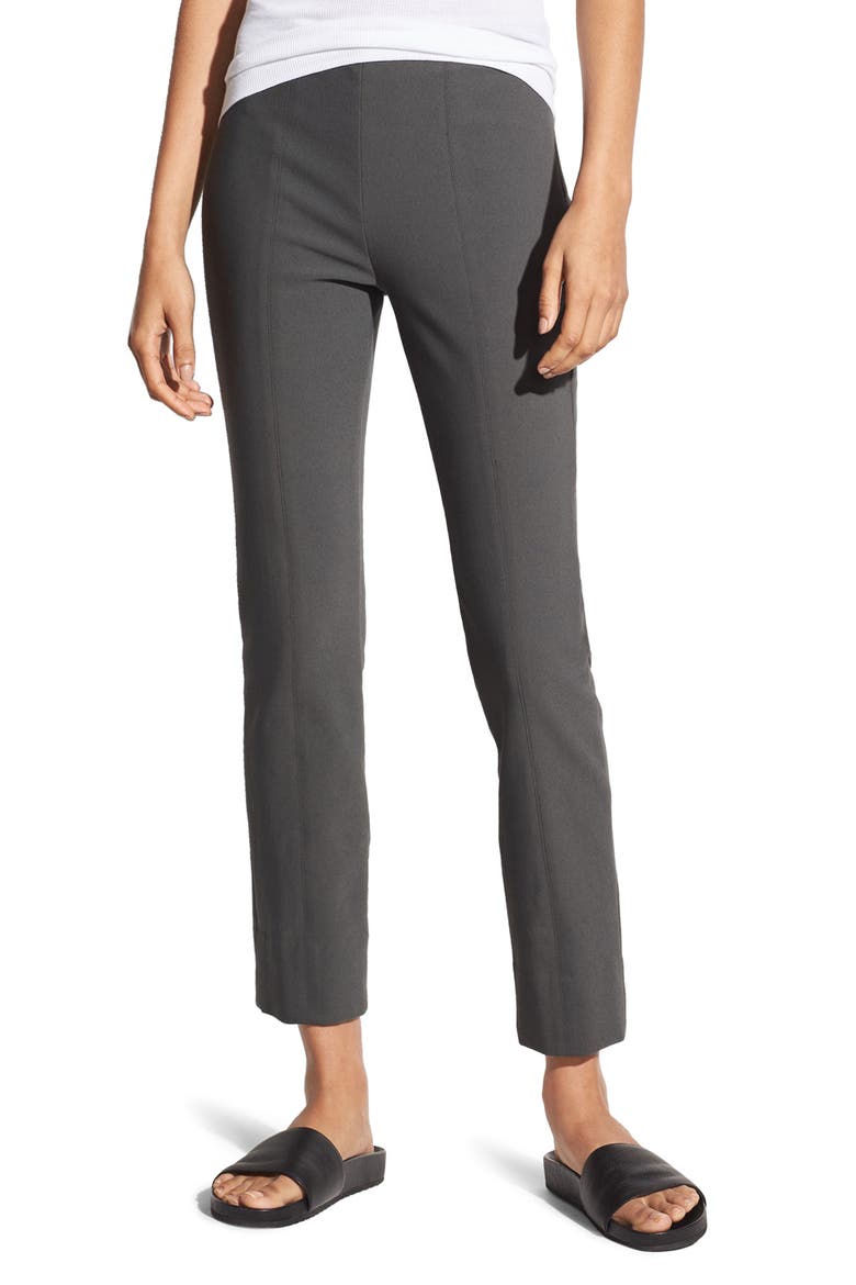 Bobbi Mid Rise Stitch Front Seam Leggings, Main, color, DARK GREY