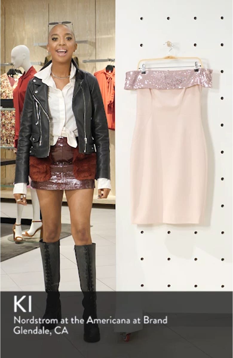 Off the Shoulder Sequin Foldover Dress, sales video thumbnail