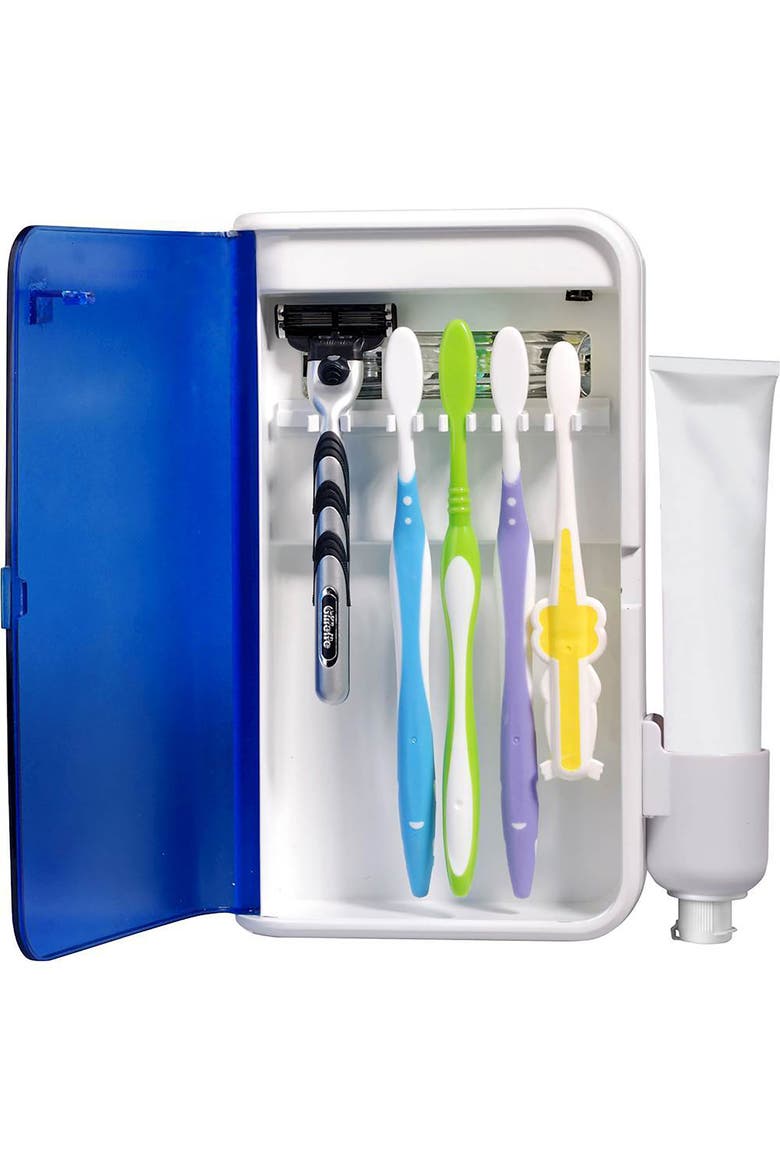 UV Toothbrush Sterilizer Cleaner w/ AC Adapter, Alternate, color, White