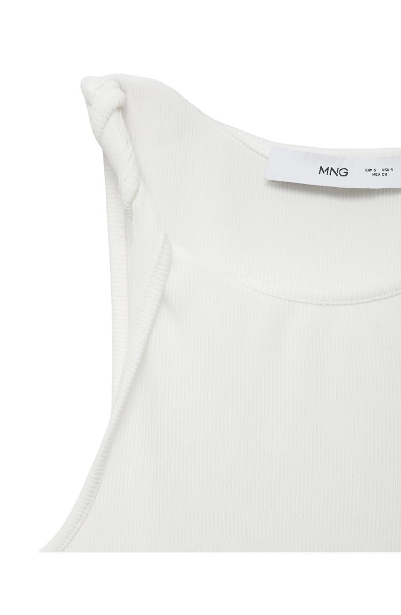 MANGO Rib Twist Strap Tank, Alternate, color, White