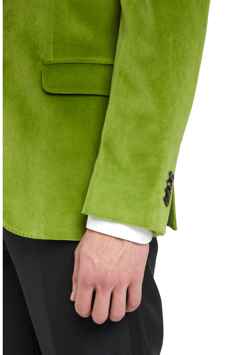 Shawl Collar Stretch Velveteen Dinner Jacket, Alternate, color, GREEN