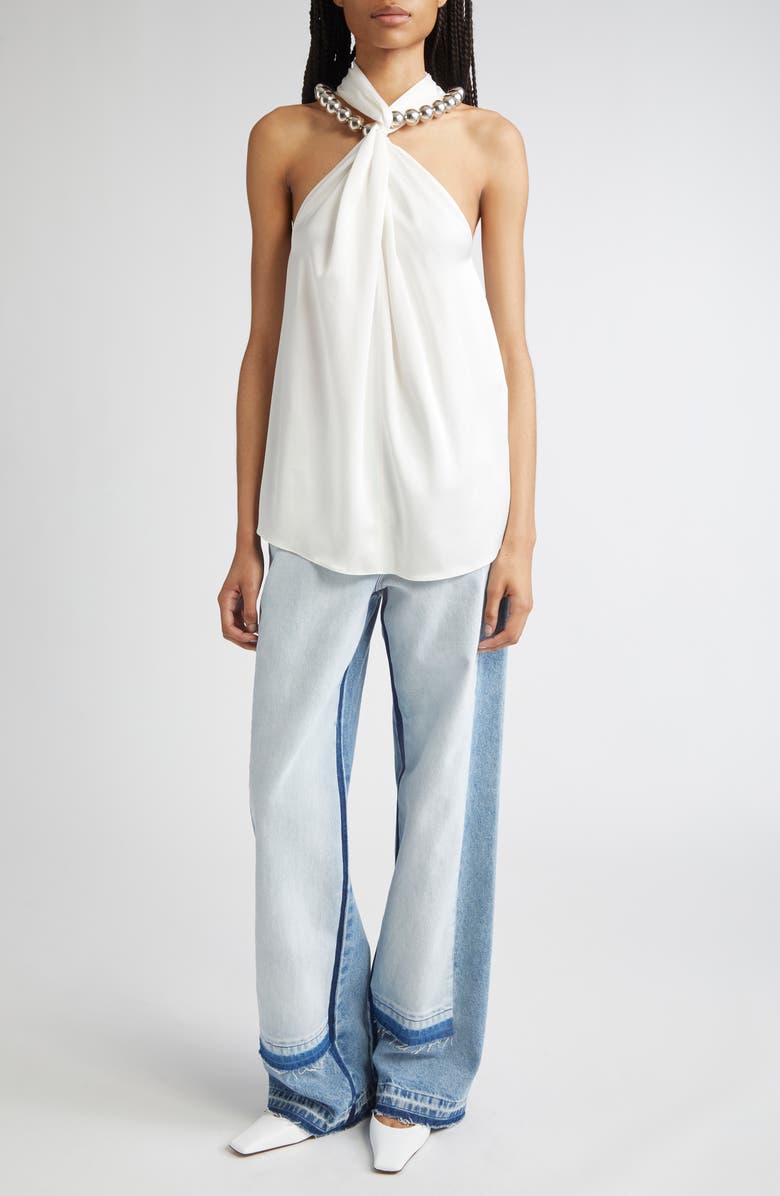 Stella McCartney Sphere Satin Top, Alternate, color, 9200 - Cream