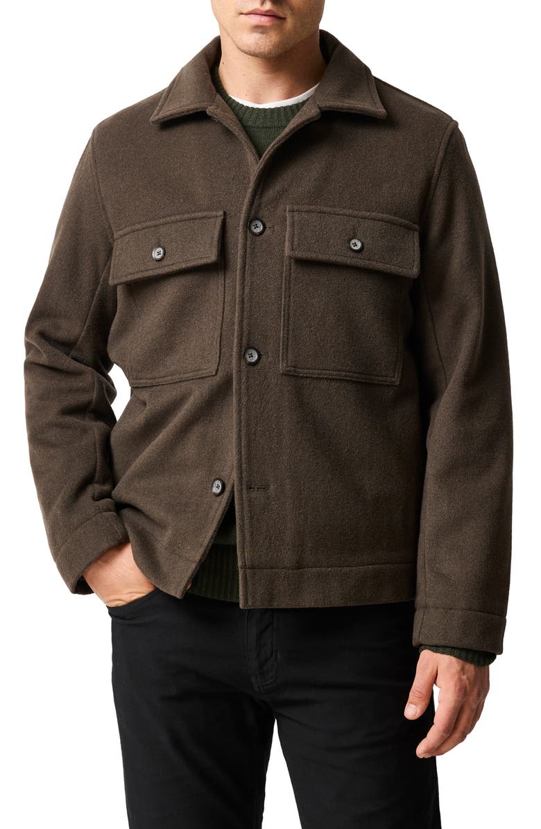 Rodd & Gunn Windsoe Virgin Wool Blend Trucker Jacket, Main, color, Olive