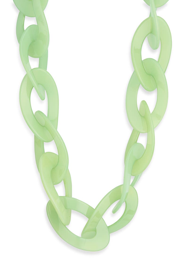 Oversized Link Statement Necklace, Main, color, JADE