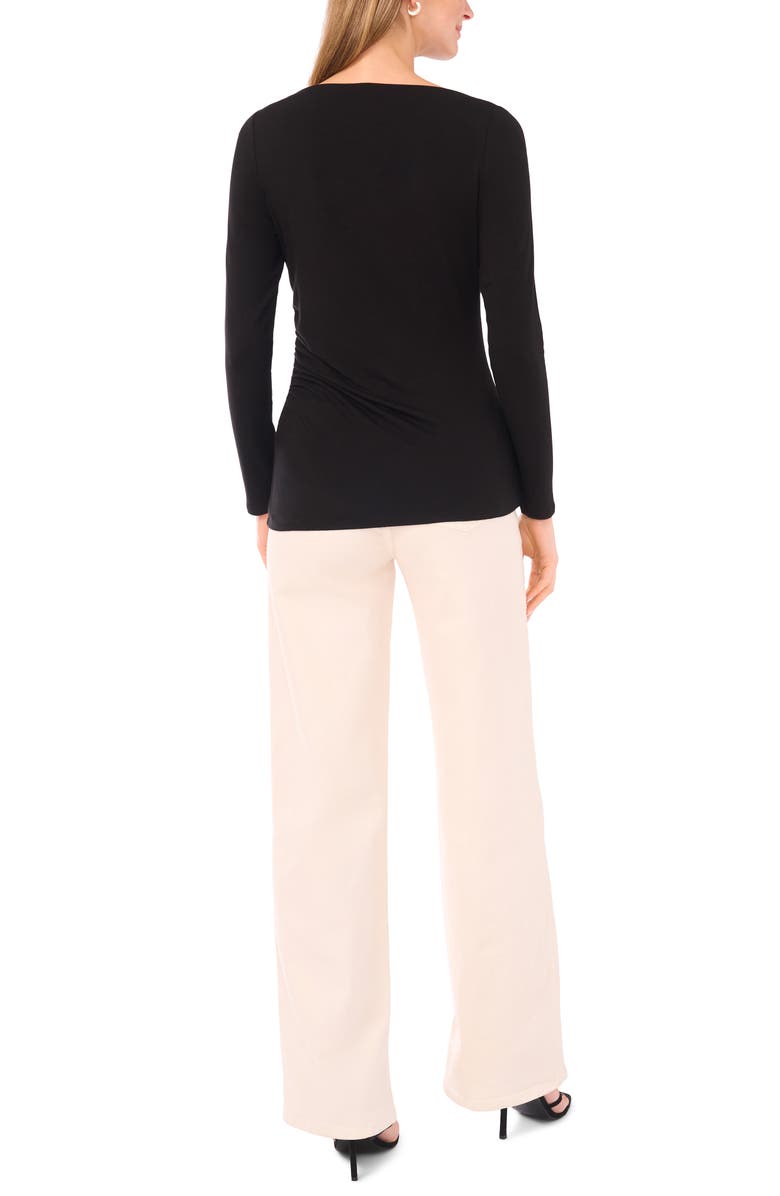 Halogen<sup>®</sup> Boat Neck Long Sleeve Top, Alternate, color, Rich Black