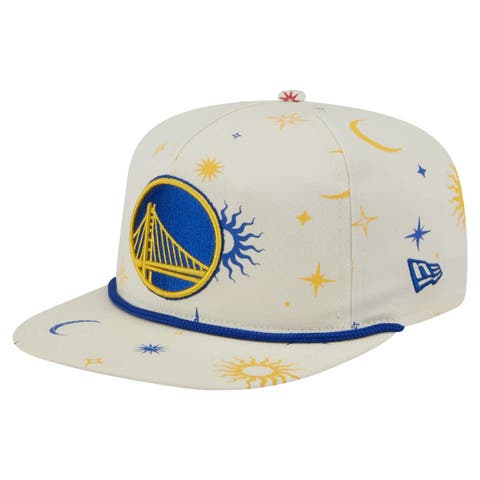 Men's New Era Cream Golden State Warriors Lunar Golfer Snapback Hat