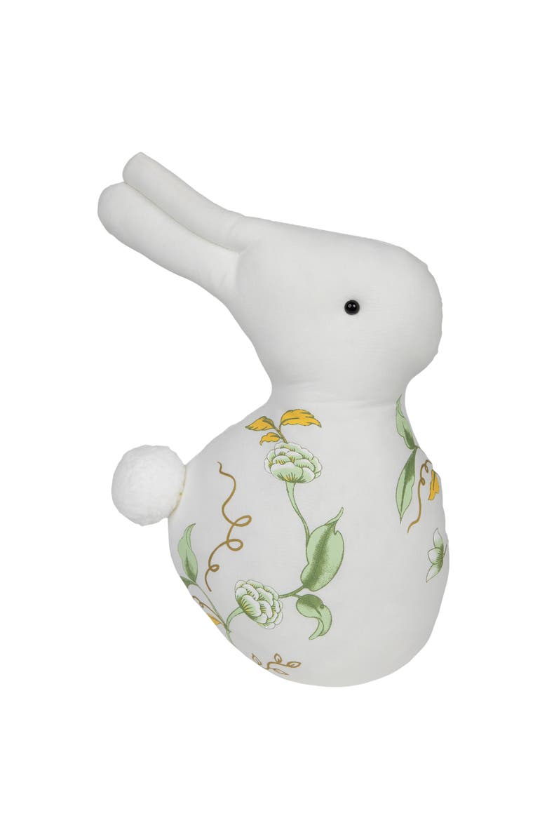 Northlight Plush Soft Floral Easter Rabbit Spring Decoration - 14", Alternate, color, White