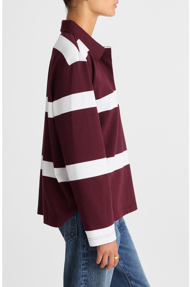 Rugby Polo Shirt, Alternate, color, OVERSIZED RUGBY STRIPE DK POM