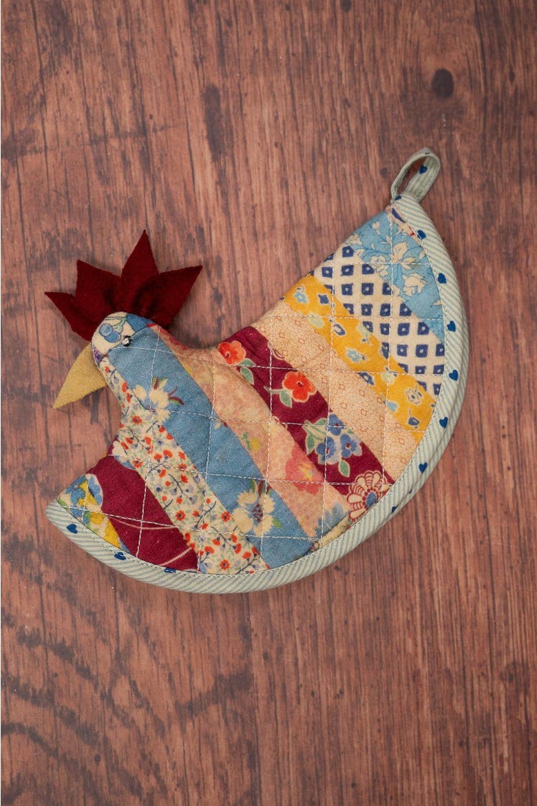 Patch Parade Happy Hen Potholder, Alternate, color, Pastel Green
