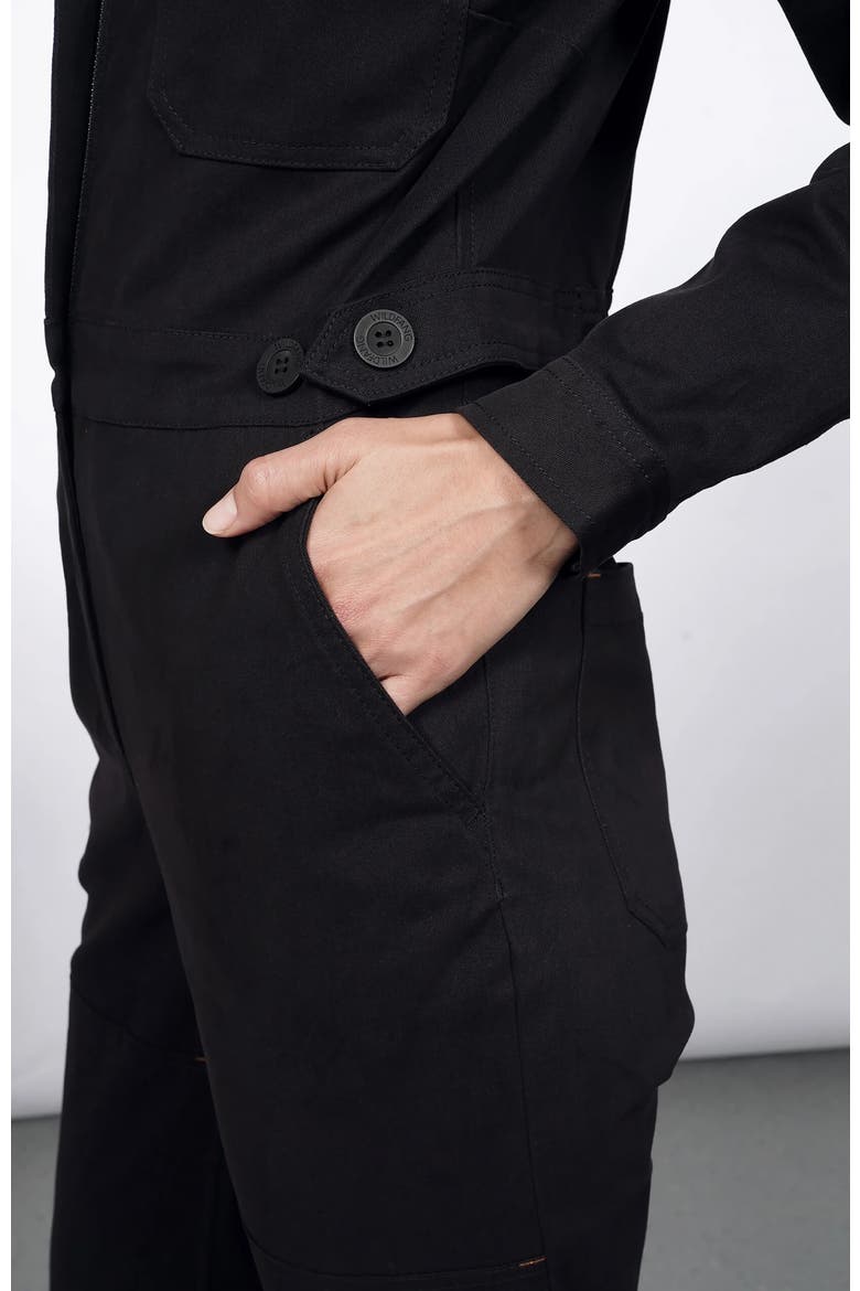 The Essential Long Sleeve High Waisted Coverall, Alternate, color, BLACK