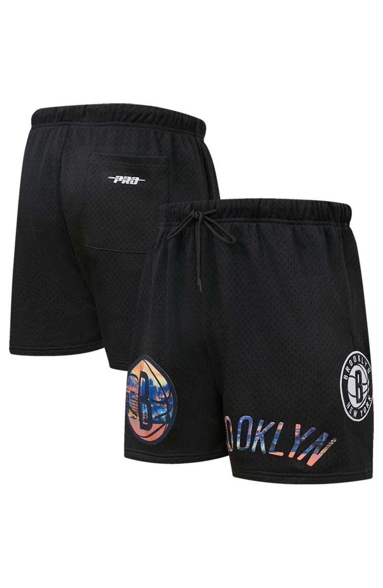 PRO STANDARD Men's Pro Standard Black Brooklyn Nets City Scape Mesh Shorts, Main, color, Black