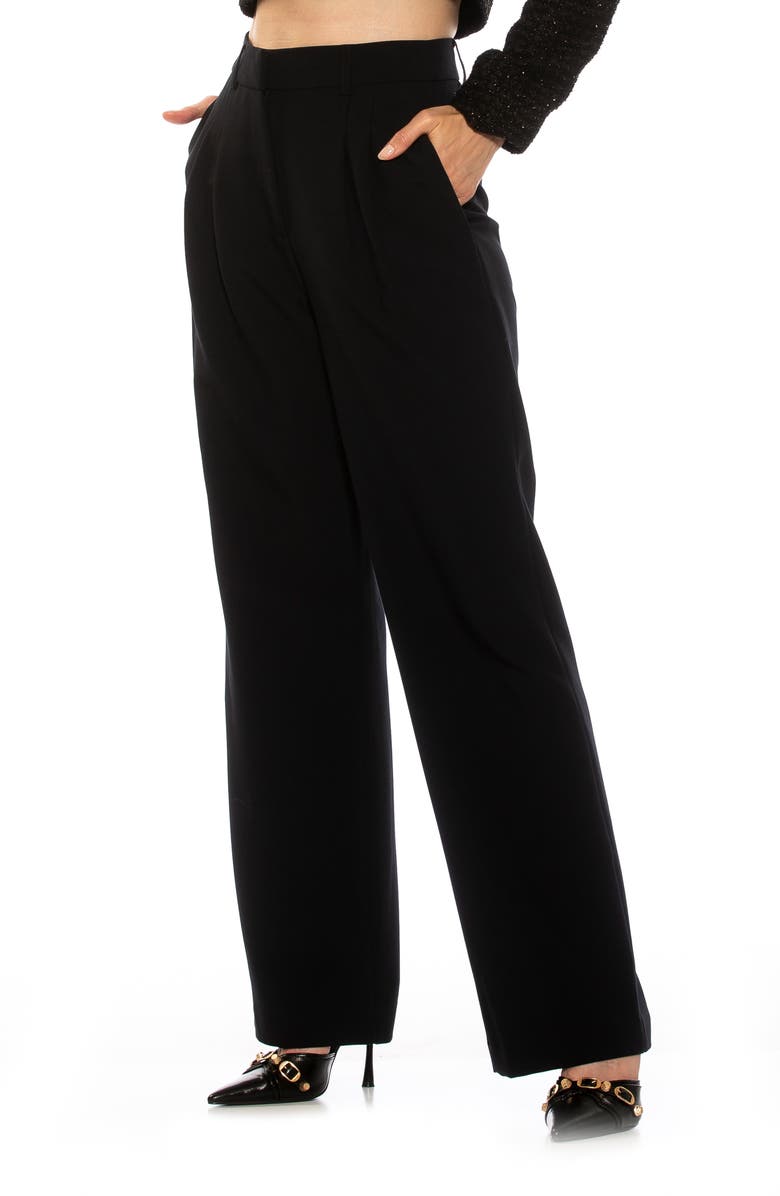 Alexia Admor Ellie Pleated Wide Leg Pants, Alternate, color, Black