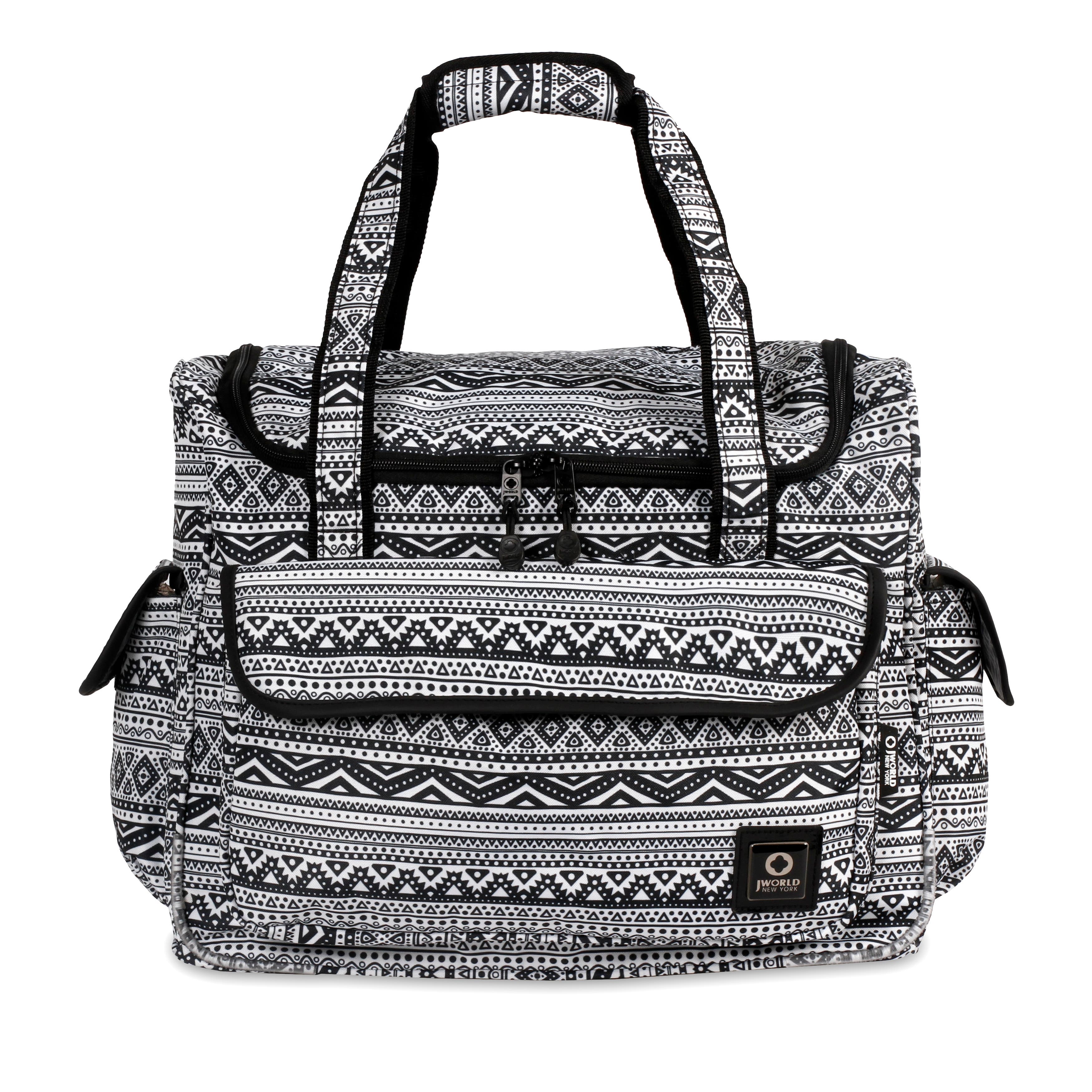 J World Donna Rolling Carry-on Tote with Laptop Sleeve for Travel and Work, Main, color, Tribal